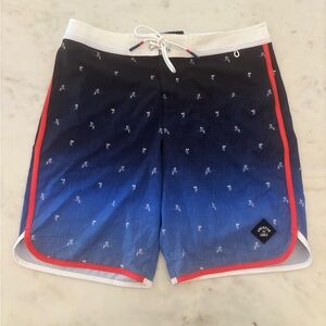 American Eagle Mens Board Shorts Red White & Blue Swim Bottoms Size M New